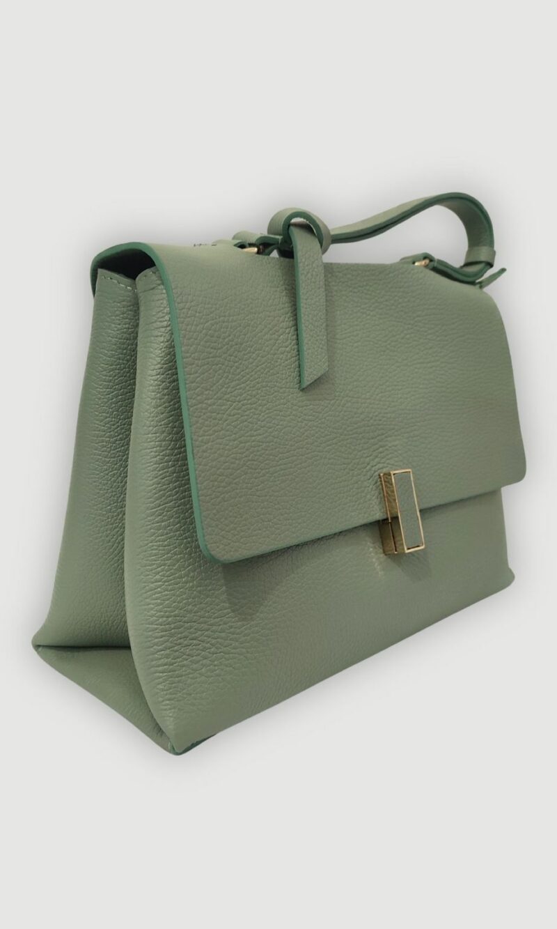 Borsa a cartella verde smeraldo da donna con tracolla - immagine 2