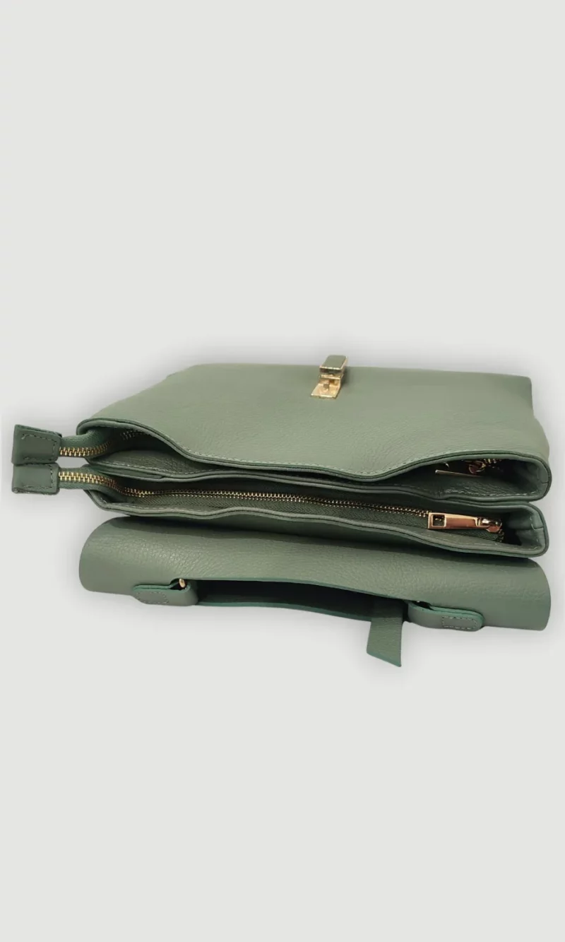 Borsa a cartella verde smeraldo da donna con tracolla - immagine 4