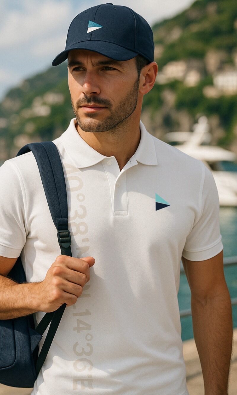 Polo da barca uomo bianca coordinate - immagine 3