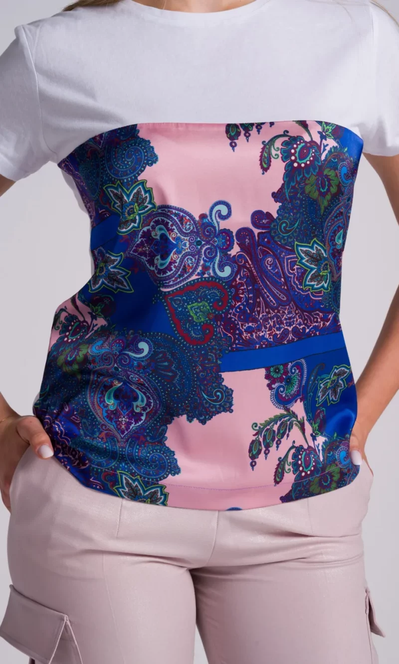 T-Shirt donna elegante in cotone e seta - immagine 2