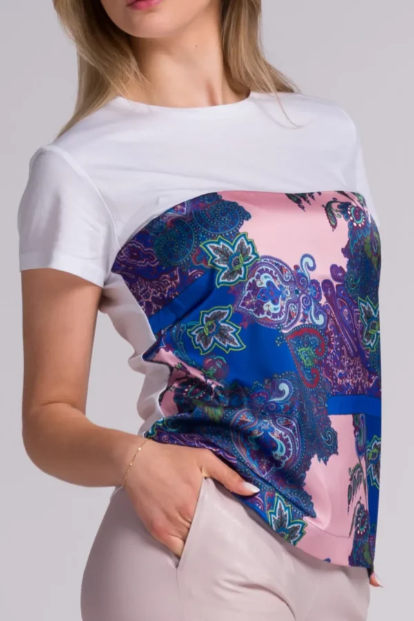 T-Shirt donna elegante in cotone e seta