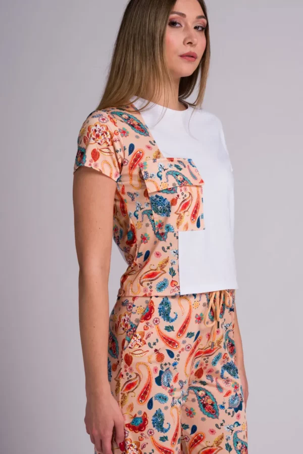 T-Shirt donna elegante in cotone e viscosa