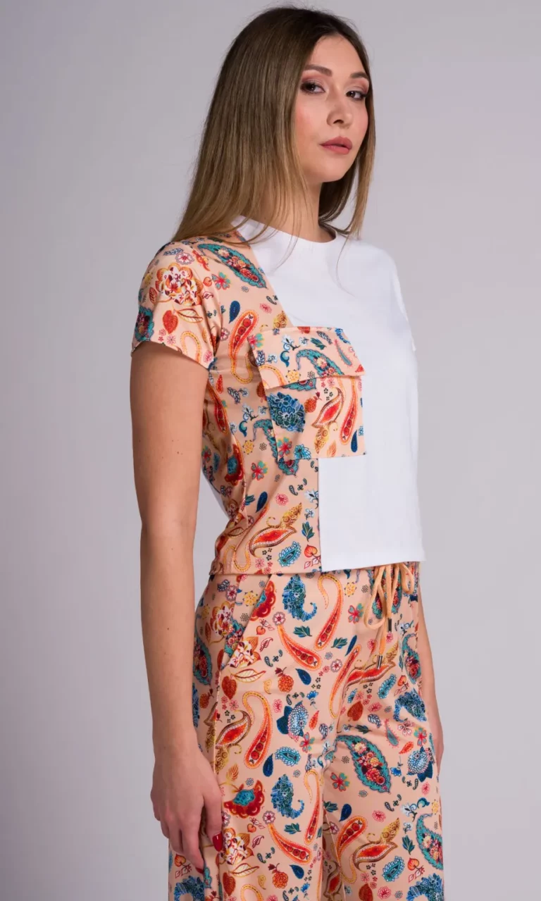 T-Shirt donna elegante in cotone e viscosa